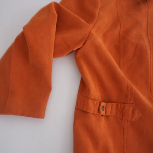 Vintage Conrad C Burnt Orange Faux Suede Zip Up Blazer Jacket 16 - Picture 6 of 16
